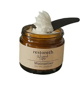 Restoreth Whipped Tallow Face Moisturizer - 2oz Organic 100% Grass-Fed Beef Tallow with Rosehip Oil & Jojoba Oil for Dry Skin Care Moisture Acne Antibacterial Calming Carrot Lavender Powder Radiant