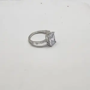 Brand New Sterling Silver 925 Rectangle Gemstone Ring