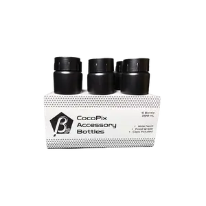 CocoPix Accessory Bottles - Food Grade High Density Polyethylene (HDPE) Wide Mouth Bottle  BPA-Free. 200ml (7oz), Opaque,Pack of 6
