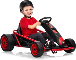 GAOMON 24V Kids Electric Riding Go Kart with Dual 250w Motors,9Ah Battery,8MPH High-Speed Drifting Car Featuring Power Display,Slow Start,Adjustable High/Low Speeds,Music,Horn,and Max Load 150Lbs,Red