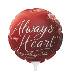 Personalized Valentine Balloons - Custom Mylar Balloons for Heartfelt Celebrations"|Round and Heart-shaped, 6"