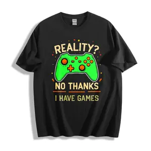 Casual Style Unisex T-Shirt With Gaming Controller And Text Reality No Thanks I Have Games Design Perfect For Gamers And Tech Lovers Ideal For Everyday Wear In Spring Summer Great Gift For Friends Family Who Love Video Games