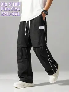 Men's Plus Size Jogger Pants Compatible for - Athletic Sweatpants with Elastic Drawstring Waist, All-Season Casual Wear, Jogging, Gym (Machine Washable) - Urban Streetwear, Big and Tall Stylish Casual Sports Pants