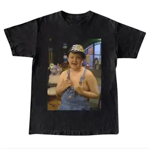 Gibby Overalls No Shirt Meme T-Shirt, Gibby Meme Graphic Tee, Meme Cringe Funny Dumb Shirts, Men's Vintage Casual Trend Shirt Gift For Fans, Gift For Men, Gift For Women