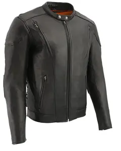 Milwaukee Leather Men's 4X Side Lace Vented Scooter Jacket Big - Lkm1765 4X