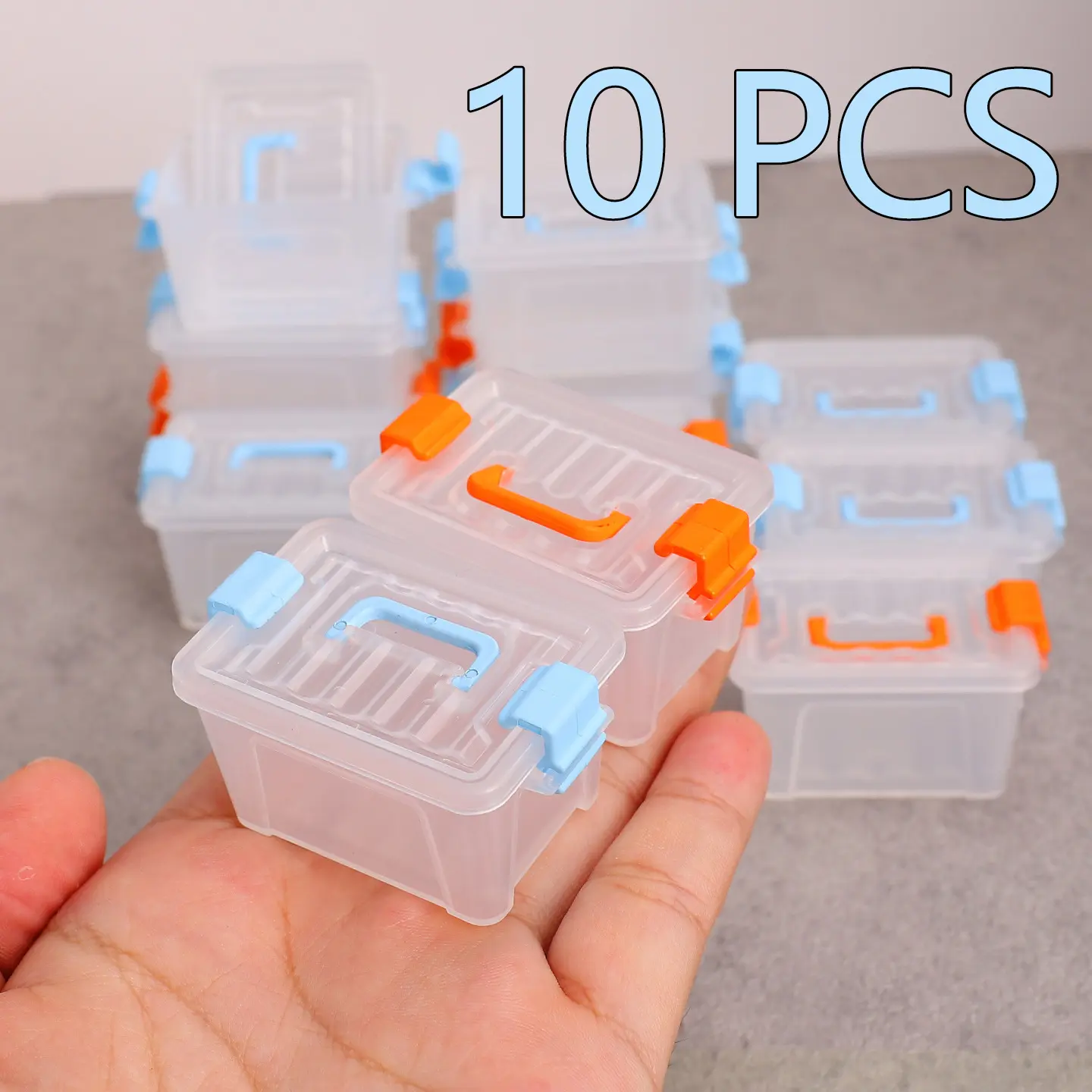 10 pcs Mini Luggage Style Storage Boxes, Transparent Small Item Organizer , DIY Model Scene Decor, Holiday Gift Idea, Durable Containers, Clear Storage Box, Miniature desktop decoration cute desktop ornament Decorating