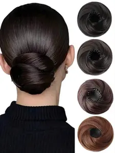 4-inch extendable hair clip with multi-functional fits securely, Women's Hair Clip Easy to Wear Hair Fluffy Hair Bun Extension, Free contraction, full appearance of hair volume, Soft Synthetic Hair Bun for Daily Use, Lightweight Individual Extensions