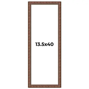 13.5x40 Brown Modern Bamboo Picture Frame - UV Acrylic, Foam Board Backing, Hanging Hardware