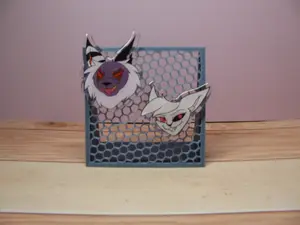 Hazbin Hotel Kitty Acrylic Pin - Adorable Epoxy Acrylic Pins for Bags & Pin Boards - 2'' Size - Val & Angel Characters - Hellcat Double Set