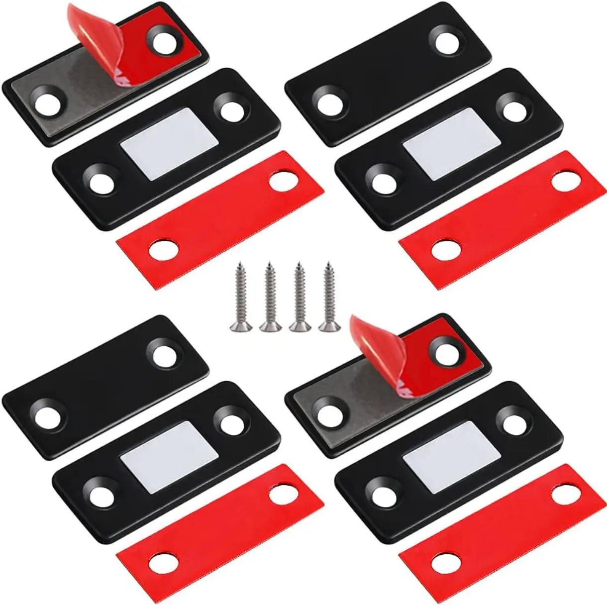 Cabinet Magnetic Catch  4 Pack Ultra Thin Cabinet Door Magnets Stick on Drawer Magnets Cabinet Latch Magnetic Closures for Cabinets Kitchen Closet Door Closing Magnetic Door Catch Closer