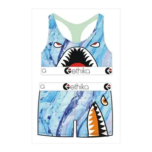 ETHIKA 2024 Boxer Shorts A-block Vest Two-piece Women's Split Swimsuit Fashion Printed Quick-drying Casual Sports Set