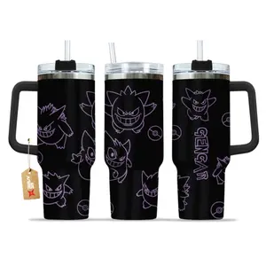 Gengar Anime Custom Stanley Quencher 30oz or 40oz Stainless Steel Tumbler With Handle HG