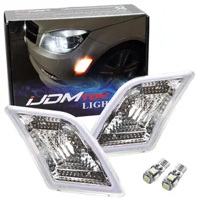 iJDMTOY Euro Clear Lens Front Side Marker Lights w/ Amber LED For 2008-11 Mercedes Pre-LCI W204 C250 C300 C350 & 2008-2013 C63 AMG