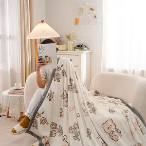 Super Soft & Lightweight Coral Fleece Blanket All-Season Cooling Throw for Home Office Dorm Skin-Friendly Cozy Now Only $7.99