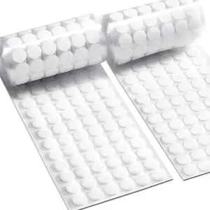 1000 Pcs (500 Pairs) 0.59inch Diameter Hook and Loop Fastener Self Adhesive Round Circle Sticky Sticker Dots for Arts and Crafts