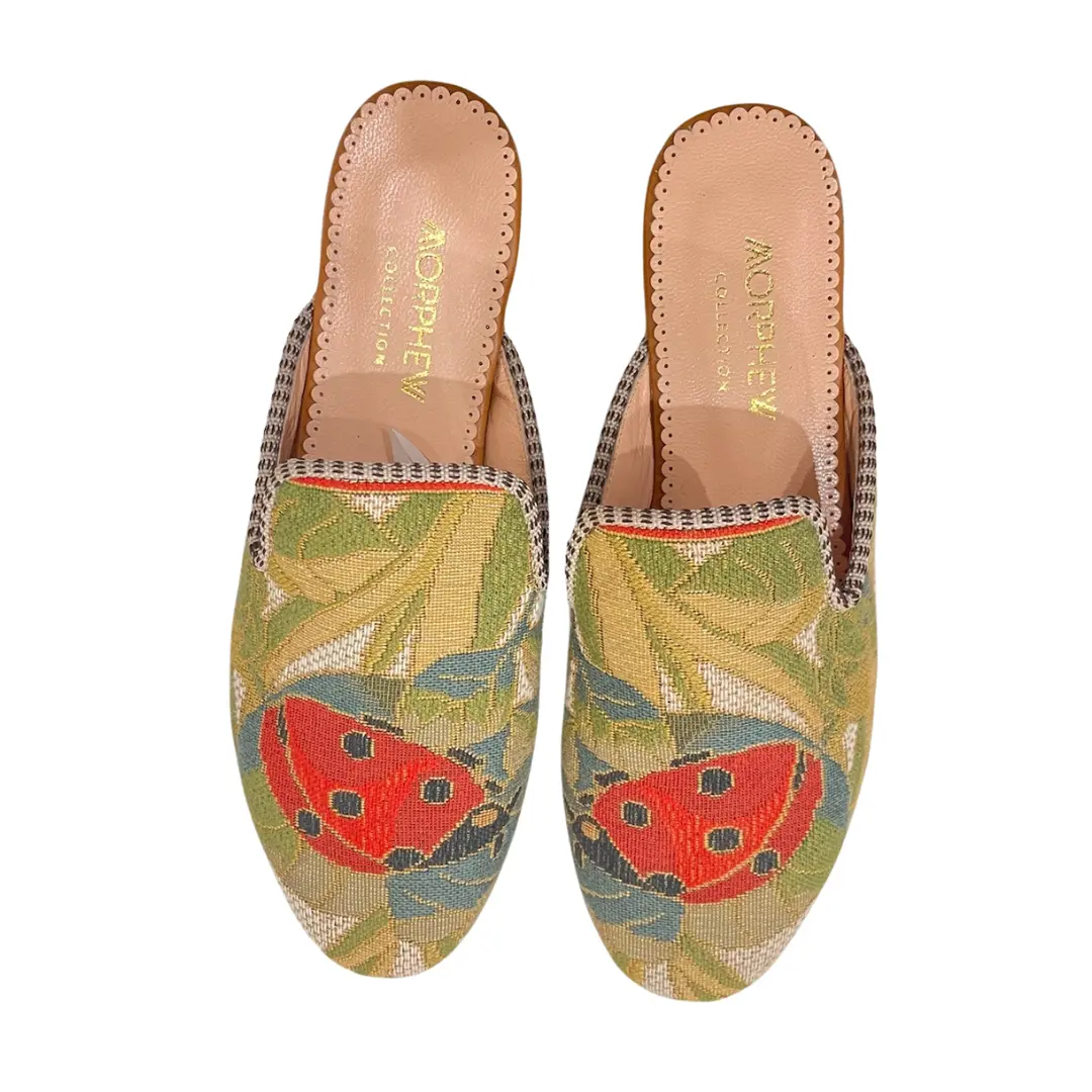 Morphew Collection Lucky Ladybug Canvas Mules Sz.39