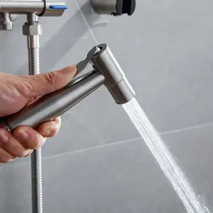 Hand Protable Toilet Bidet Sprayer Gun Holder Stainless Steel Handheld Bidet Faucet Home Bathroom Shower Head Hose Self Cleaning