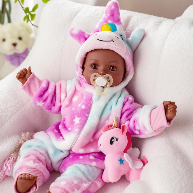 Babeside Newborn Real Life Reborn Baby Doll Dark Skin Black African American Toddler Doll Laney with Cloth Body for Kids Age 3 Rebornbabydoll