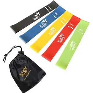 Resistance Loop Exercise Bands Set of 5 - Includes Instruction Guide, Carry Bag for Fitness Workouts