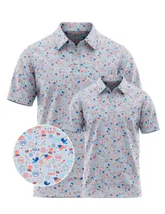 Stars Stripes & Smiles Polo Shirt – Patriotic USA Golf Shirt for Men