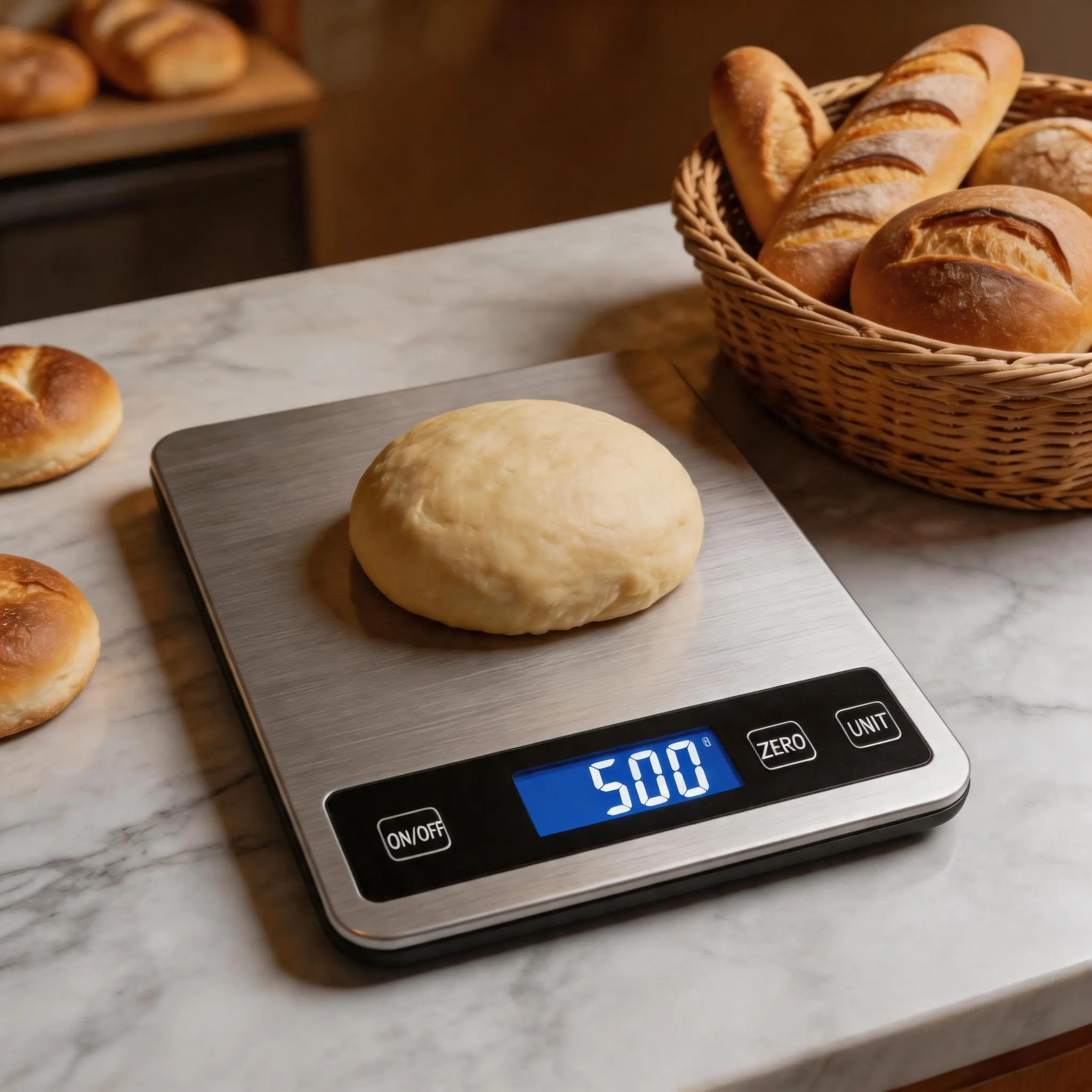 High-Precision Digital Kitchen Scale, 22lb Capacity, 1g/0.1oz Graduation, 9x6.3 Inches Stainless Steel Large Panel for Easy Unobstructed Use, LCD Display, Easy to Clean, 5 Units, Eco-Friendly, Long Battery Life Batteries, Ideal for Meal Prep, Baking, 9 X