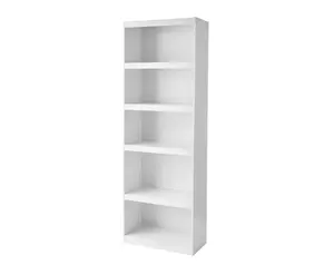 Stylish White Framed Bookcase with 5 Shelves