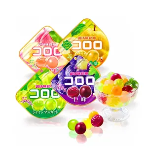 Uha Kororo Gummy Bundle - 4 Bags of Fruity Flavors: Giant Muscat, Grape, Peach, Pear, Premium Japanese Gummies