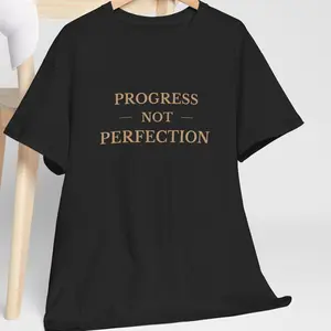 ThinkPrints Progress Not Perfection Motivational Growth Mindset Shirt Gildan Unisex Tee S–5XL