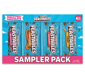Feastables by MrBeast Sampler Pack King Size Chocolate Bars - for Adults & Kids, Chocolate, Candy, Cocoa Sweet & Crunchy Snack, Fairtrade Certified, Kosher, Perfect for Gifting or Snacking