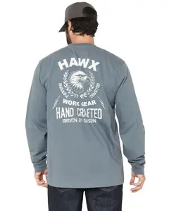 Hawx Men's Fr Handcrafted Long Sleeve Graphic Work T-Shirt - Hxfrsp26k4-Stelbl