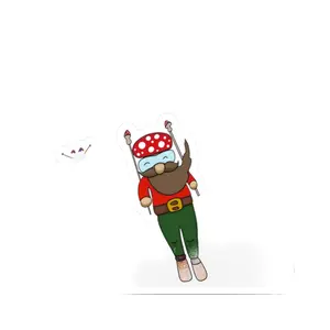Mischievous Gnome Skiing | Cute Forest Character Sticker