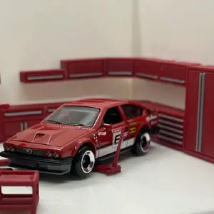 Cabinets for 1/64 Scale Diecast Diorama with Red Storage Units and Detailed Design any color