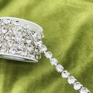 One Code Long Rhinestone Hand Sewn DIY Clothing Embroidery, Fashion Accessories for Clothes Shoes Bags, Decorative Rhinestones