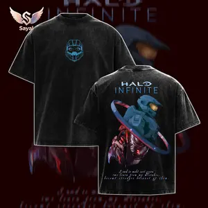 Halo Infinitite 3 ODST 117 The Rookie Shirt, Washed Gaming Graphic Tee, Double Sided Unisex Streetwear, FPS Game Merch for Fans, apparel Menswear Cotton Clothes Oversized Soft T-Shirt Top Classic Seamless