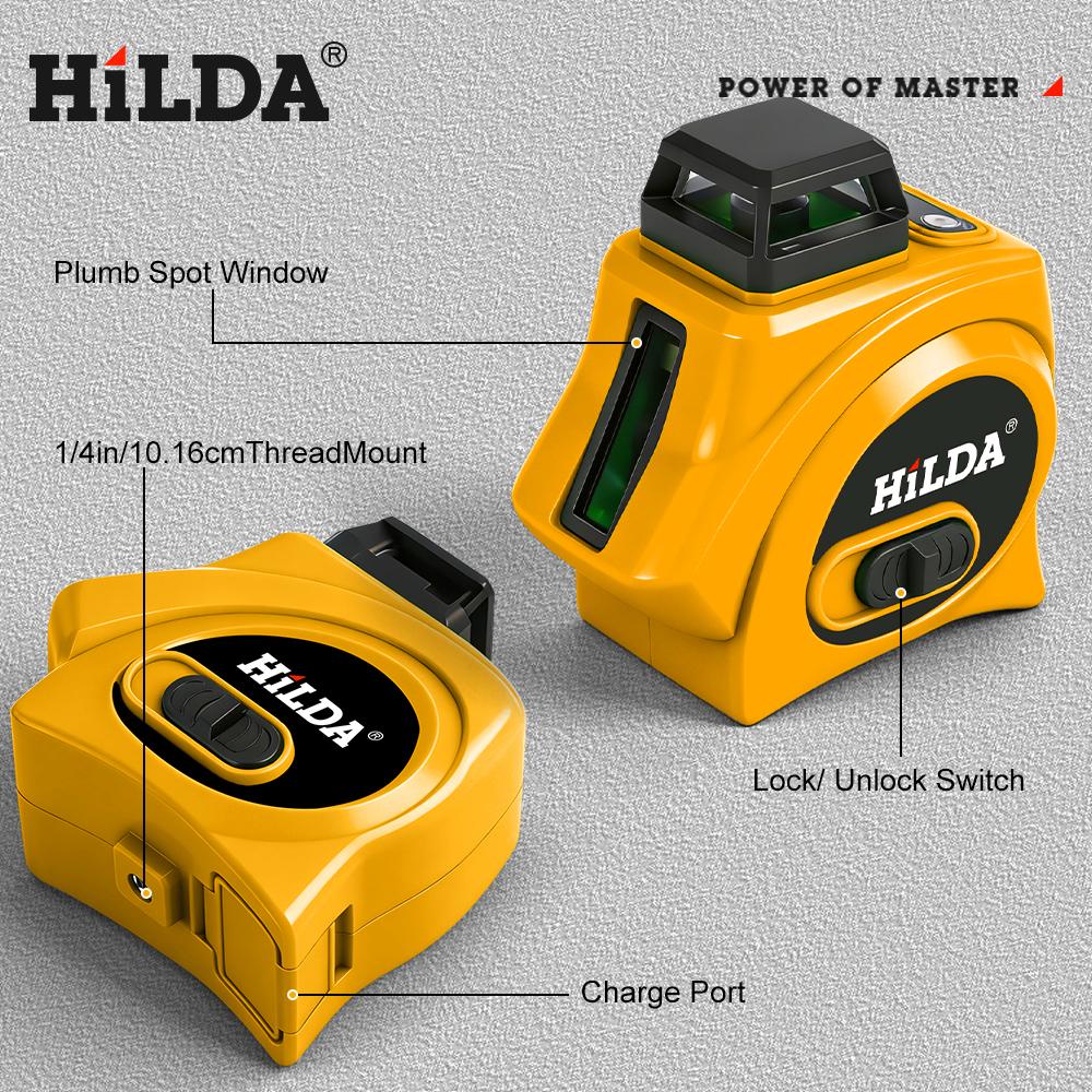 5 Line 360° Laser Level, Self Leveling Laser Level with Pulse Mode,Cross Line Laser, 2 Brightness Levels,Function ,Green Line Laser Leveler Tool for DIY Indoor Project,Picture Hanging Wall Tile Floor Construction