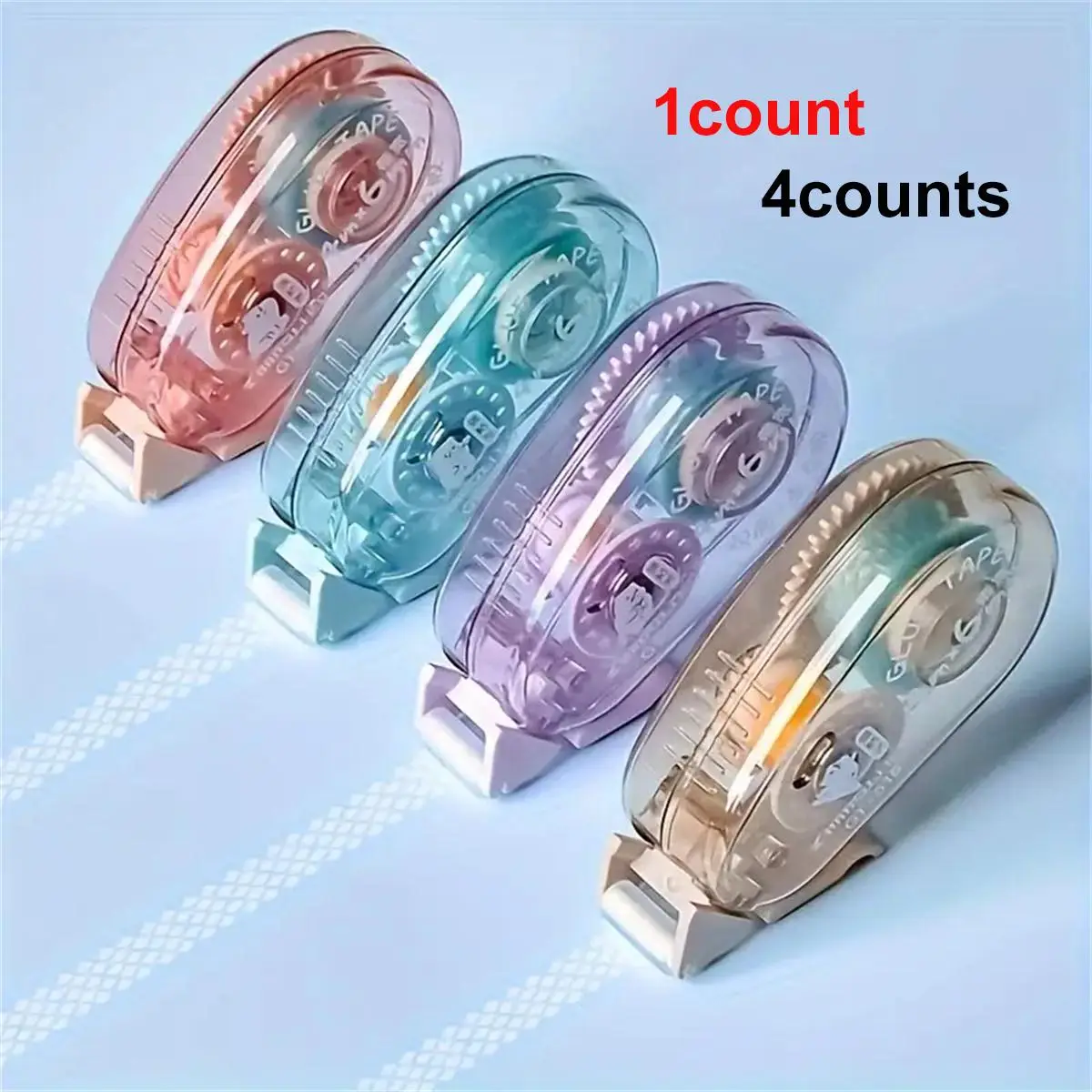 Random Color Double-sided Tape, 1/4 Counts High Viscosity Adhesive Tape for Diy Crafts Scrapbooking, Stationery Supplies, Boyfriend Gift, Cool Gadget