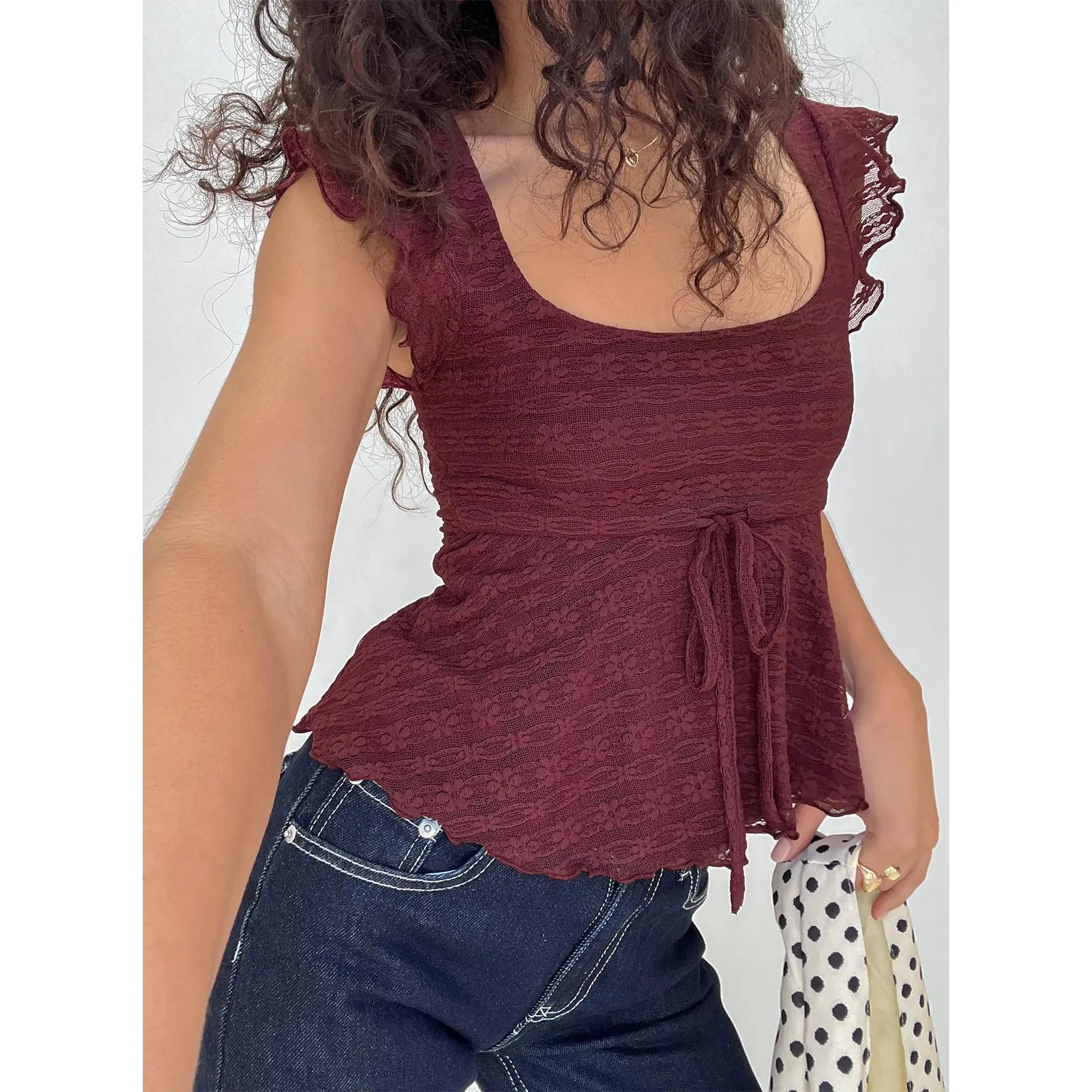 Auroraah Frill Top Cherry