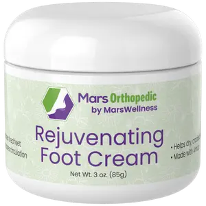 Mars Orthopedic Rejuvenating Foot Cream for Dry Cracked Feet, Diabetic & Soreness – Natural Fast Acting Moisturizing Feet Repair Cream for Pain, Itchiness & Neuropathy – Made in the USA – 3 Ounces