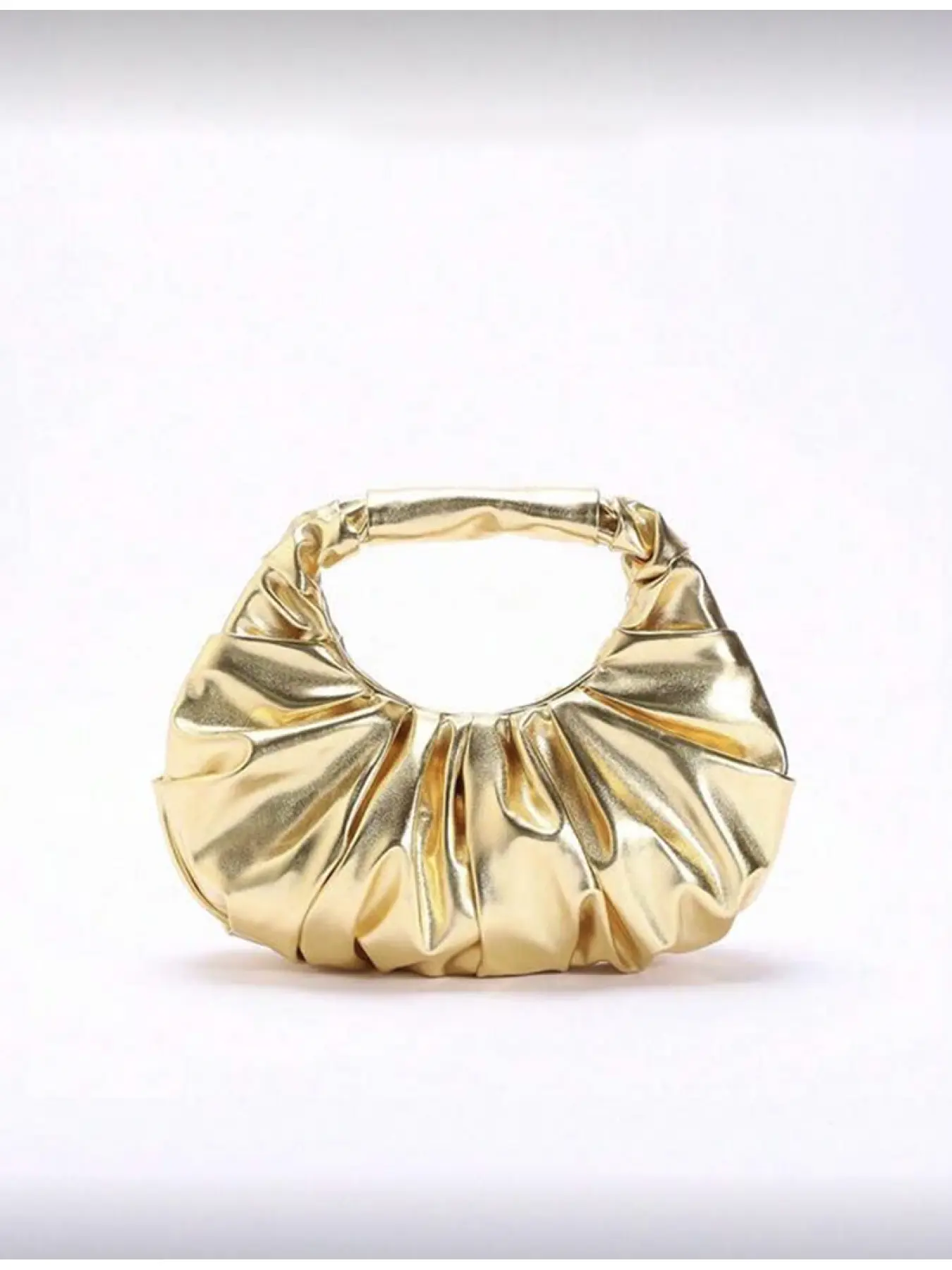 2026 Spring New Women Bling Handbag Solid Color Artificial Pearl PU Cloud Pattern Bag Fashion Simple Stitching Design Elegant Noble Foldable Wrinkle Resistant New Year Beach Must Have
