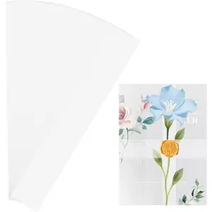 150 Pcs Vellum Paper Bands for 5x7 Wedding Invitations Belly Bands Elegant Wrap Overlays Gift Wrapping Line for Bridal Showers Anniversaries Thank You Notes