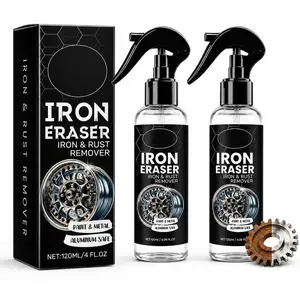 2Pcs Iron Eraser Rust Remover Spray, Iron Eraser Iron and Rust Remover for Car Wheels and Paint, Fast Acting Rust and Brake Dust Remover, Professional Automotive Surface Cleaning