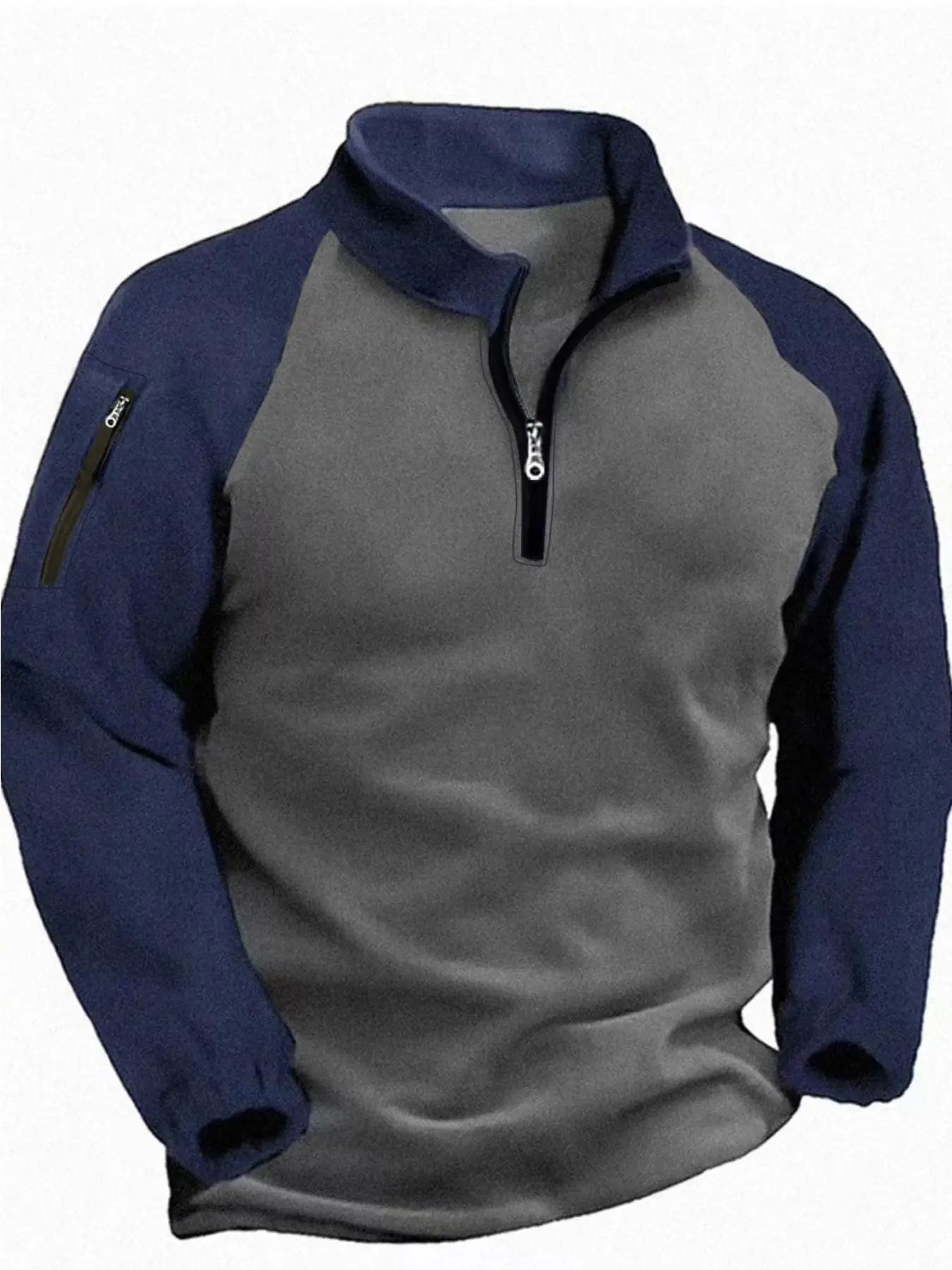 Men's autumn and winter wear knitted long-sleeved sweatshirt Knitwear, suitable for daily wear, vintage zipper half button design, casual and versatile simple pullover, is a must-have item in men's wardrobe.
