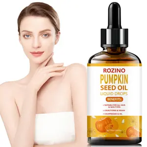 Rozino Pumpkin Seed Oil Liquid Drops - 100G Cold Pressed Skincare Serum with Hyaluronic Acid & Vitamin E for All Hair & Skin Types