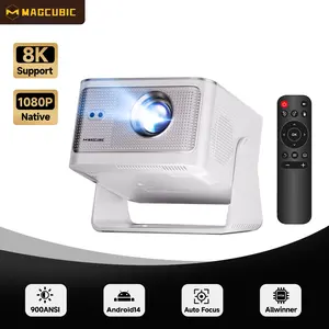 [US warehouse] Magcubic 900ANSI HY350MAX Projector Auto Focus 8K Decode Android 14 Allwinner H726 Built-in 15W HiFi Speaker Dual WiFi6 BT5.4 Native 1080P 1.0:1 short Throw Portable Smart Projector For Home Cinema Movie Night