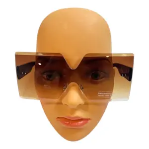 Brown Oversized Rimless Gradient Sunglasses