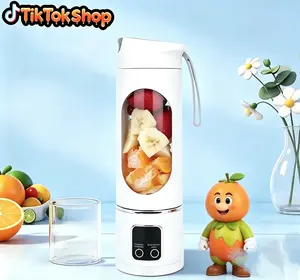 Smart Portable USB-Charging Blender Cup: Large Capacity (450 ml), LED Display, Leak-Proof, Ideal for Fitness, Baby Food, Juicing, and More