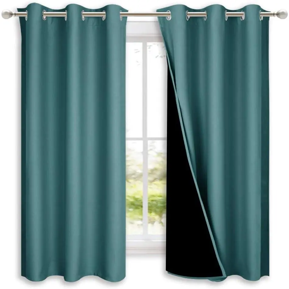 NICETOWN 2-Panel 2-Layer Lined Heavy Curtain Blackout Covers, Thermal Insulated Energy Efficient Window Drapes for Bedroom NICETOWN 2-Panel 2-Layer Lined Heavy Curtain Blackout Covers, Thermal Insulated Energy Efficient Window Drapes for Bedroom