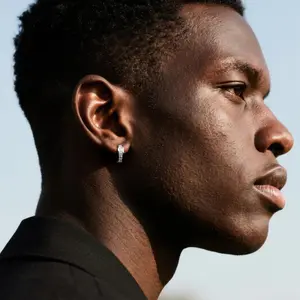 ORELLE 14K Gold Hoop Earrings for Men Gold-Plated Earring Set with Cubic Zirconia Hoop Earrings Hypoallergenic for Sensitive Ears Jewelry Gift