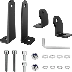 Nilight 2PCS Universal Side-Mounted Brackets Adjustable Compatible with Straight or Curved Led Light Bar, 2 Years Warranty,Black