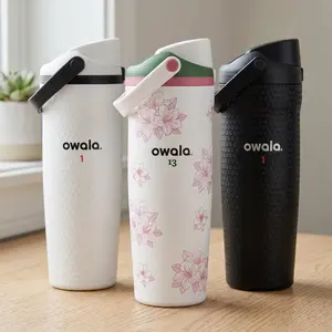 Owala Golf Collection FreeSip Sway Water Bottle 30oz – White Golf, Black Fairways & Azalea 13 Floral Stainless Travel Tumbler for School, Work, Gym, Daily Use & Outdoor